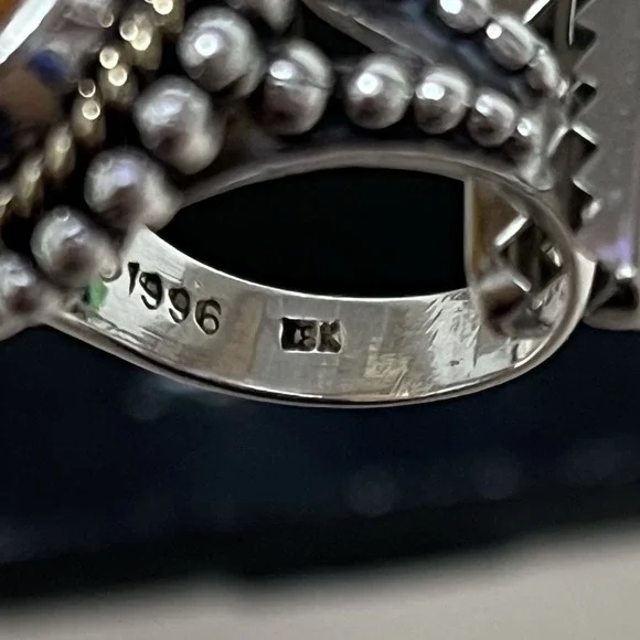 Stephen Dweck Sterling Silver 925 & 18K Gold Oval Citrine Cocktail Ring Size 6.5 - Picture 7 of 16